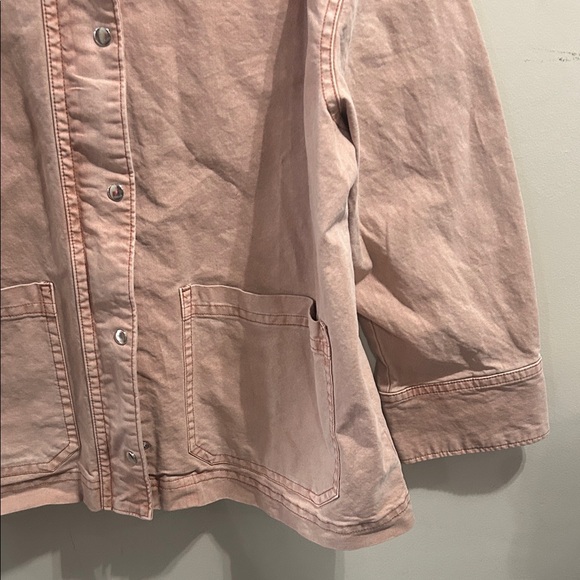 Old Navy Pink Denim Jacket with Brown Corduroy Collar - Picture 8 of 14